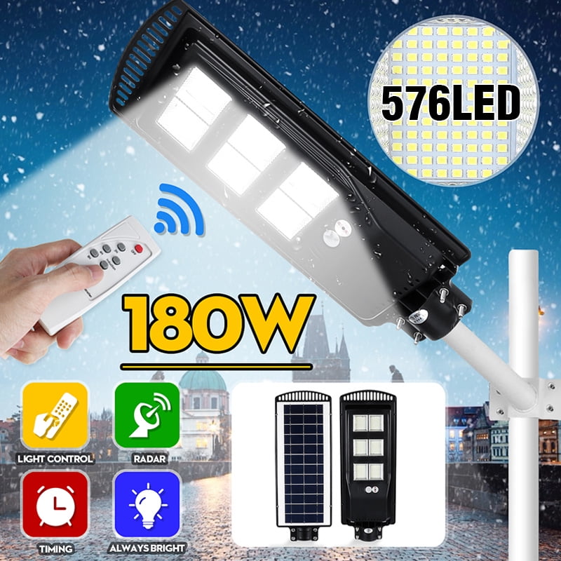 80/140/180W Solar Street Lights Outdoor, Dusk to Dawn Security Light with Remote, Human Body