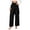 Black, variant on Women's Wide Leg Pants High Waisted Tie Waist Wrap Pants with Pockets Casual Solid Color Daily Pants Beige