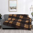 thumbnail image 5 of Horizontal Flannel Blanket Is Light Warm Soft Anti-Pilling Anti-Wrinkle Anti-Allergy And No Hair Loss For Bed And Sofa Camping Travel Saddlebrown Buffalo Plaid Check Tartan Scotland_3, 5 of 8