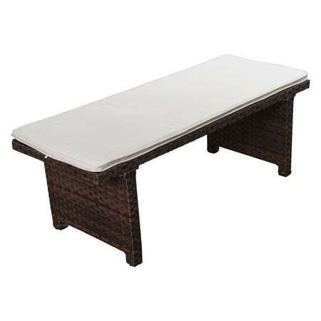 Bellagio Patio - Atlantic Bellagio 18 in. Backless Outdoor Patio Bench - Brown