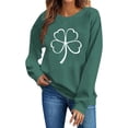 thumbnail image 2 of TaTaai Women St Patrick's Day Printed Long Sleeve No Hood Sweatshirt Casual Crew Neck Pullover Ladies Daily Lounge Festival Wear Soft Warm Breathable Stylish Top Gift, 2 of 6