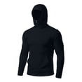 thumbnail image 7 of Long Sleeve Shirts for Men Moisture Wicking Sun Protection Plain Workout Hoodie Shirts with Mask & Thumb Hole,Gifts for Father/His Black M, 7 of 7
