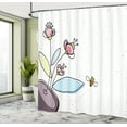 thumbnail image 5 of Ambesonne Floral Shower Curtain, Flower Pot with Blossoms, 69"Wx84"L, Multicolor, 5 of 5