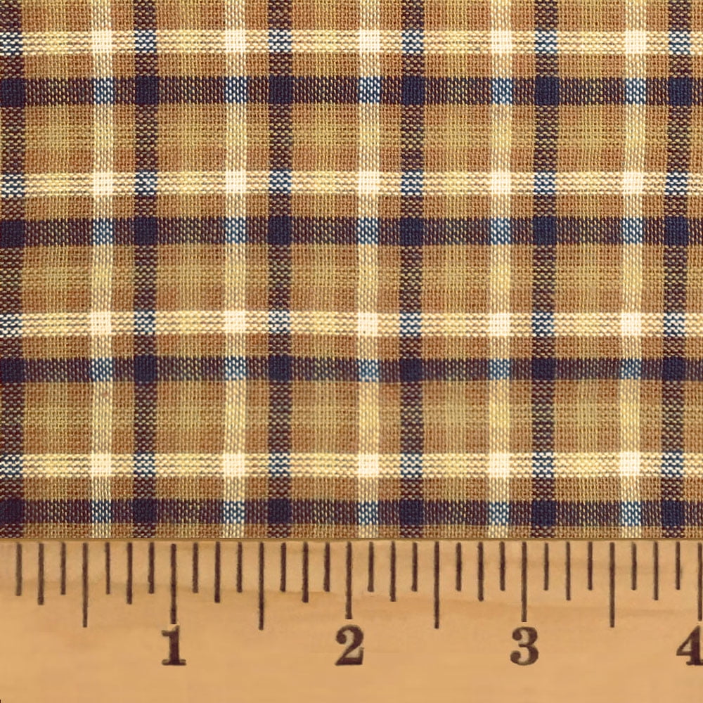 Autumn Brown Plaid Homespun Cotton Fabric Sold by the Yard JCS