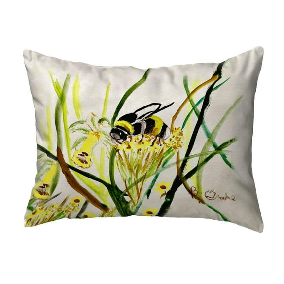 Betsy Drake Interiors Bee & Flower Small Noncorded Pillow 11x14
