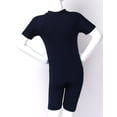 thumbnail image 5 of Mufeng Kids One Piece Shorty Swimsuit Zipper Front Rash Guard Swimwear Athletic Bathing Suit Wetsuit Navy Blue 10, 5 of 7