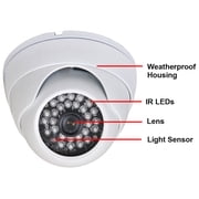 VideoSecu 4x Security Camera 600TVL IR Day Night Built-in 1/3 Sony Effio CCD Wide Angle View Vandal Proof w/ Powers bsi