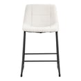 thumbnail image 3 of Furniture of America Perri Modern Chenille Counter Height Dining Chairs, White (Set of 2), 3 of 16