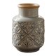 thumbnail image 1 of Florero con patrón en relieve Vintage, adorno for el hogar, sala de estar, mesa de flores de cerámica, decoración de arreglos florales, 1 of 7