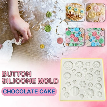 

KKCXFJX Lightning Deals of Today DIY Creative Button Fondant Silicone Mold Chocolate Cake Decoration Baking Mold