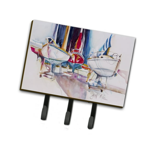 Carolines Treasures JMK1039TH68 Sailboats in Dry Dock Leash or Key Holder Triple multicolor