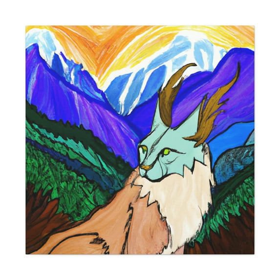 Lynx in Lavender Sunrise - Canvas