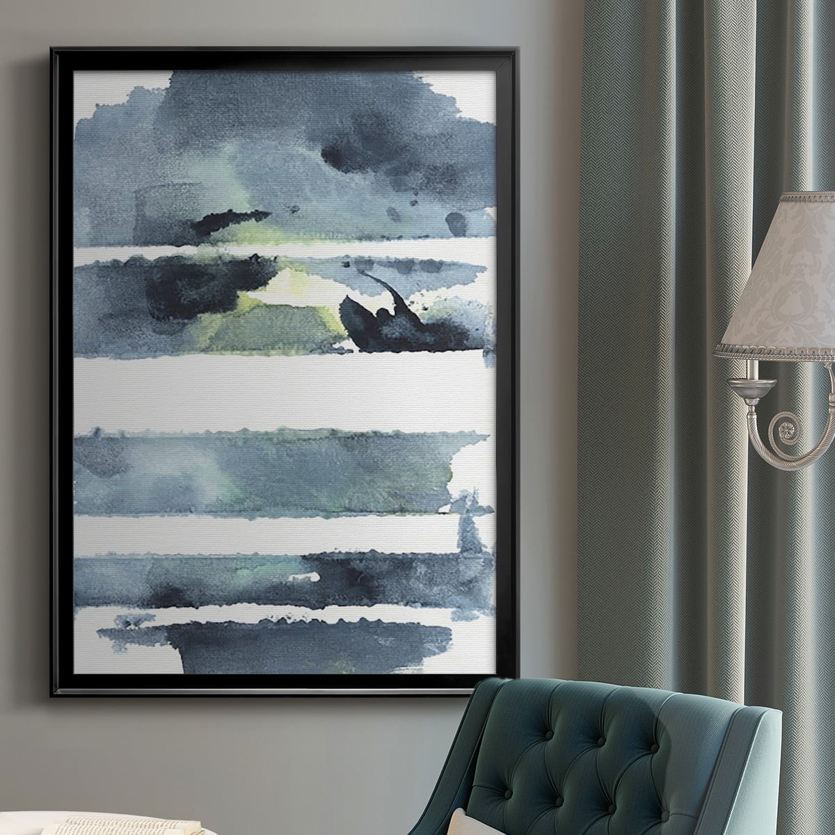 Blue Memories I Premium Framed Print, in Gold, Black, or Silver - Ready to Hang