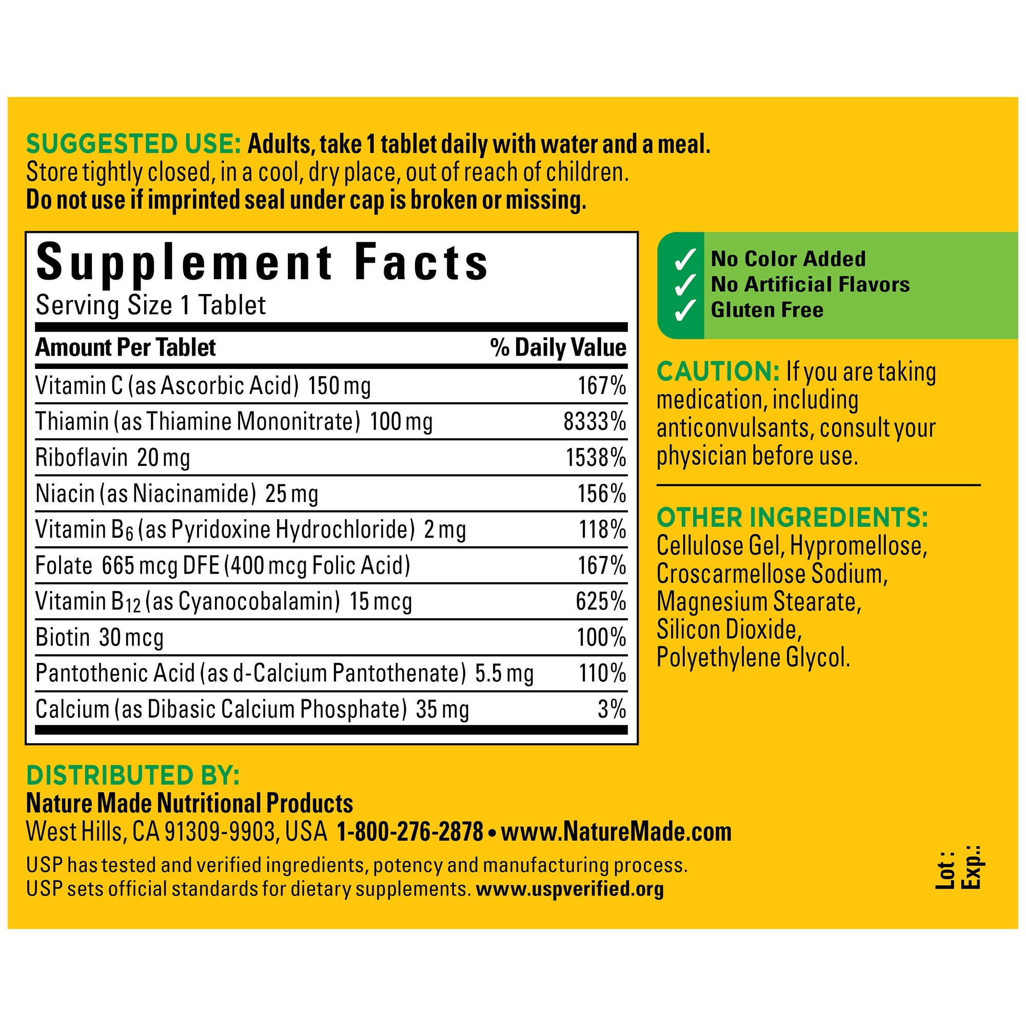 nature made super b complex tablets 160 count for metabolic health