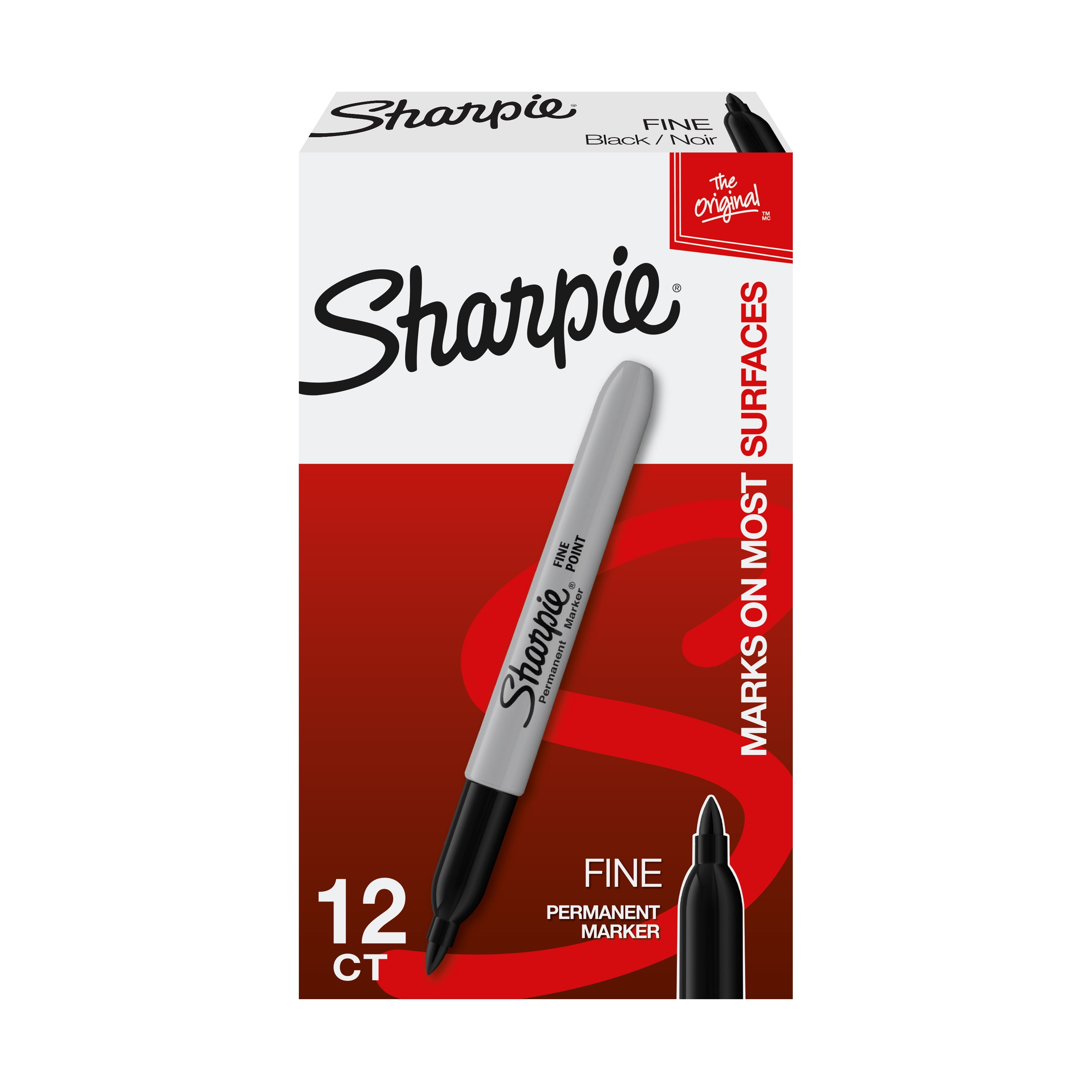 Blue or Red 3 x SHARPIE Permanent FINE TIP Marker Pens Colour Choice From Black 