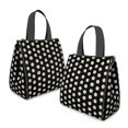 thumbnail image 2 of Daisy Pioneer Flower Black Pattern Insulated Lunch Bag for Women Men, Large Portable Soft Cooler Tote, Thermal Food Storage Bag with Pearl Cotton, 8.66L, 8.75"x5.75"x9.5", 2 of 6