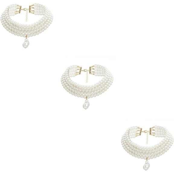 Round Pearl Necklace Professional Pearls Necklace Woman Jewelry Simple Necklace Collarbone Chain Refined Neck Pendant[l069]