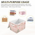 thumbnail image 6 of Yayeee Collapsible Cube Storage Bin with Lid Fabric Closet Decorative Basket with Handles, Light Green Christmas Houses, 6 of 7