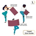 thumbnail image 5 of Ample Decor Bathroom Towel Set of 6 - 2 Bath Towel, 2 Hand Towel, 2 Wash Cloths – Ideal for Gifting, Hotel, Gym, Spa - Grape Purple, 5 of 6