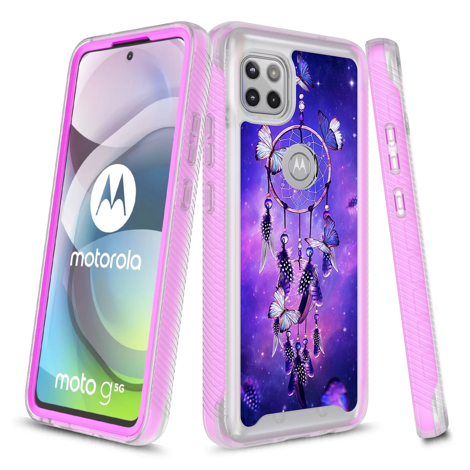 Motorola One 5g Ace Case Moto G 5g Case Rosebono Graphic Design Shockproof Impact Resistant Protective Full Body Rugged Clear Hybrid Bumper Case For Motorola One 5g Ace Purple Shell Walmart Com