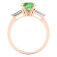 thumbnail image 4 of 2 ctw 3 Stone Anniversary Ring for Women | Round Cut Simulated Green Diamond | Hyperallergenic Solid 18K Rose Gold, 4 of 5