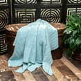 thumbnail image 5 of Parkland Collection Monique Self Patterned Blue 62" x 52" WOVEN HANDLOOM Throw, 5 of 5