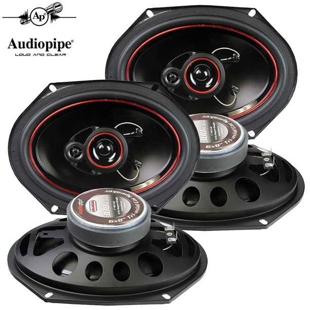 Audiopipe 6x8" 3Way CSL Series Coaxial Car Speakers 300 Watts (2Pairs