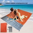 thumbnail image 3 of Neinkie Couverture de Plage Couverture de Plage Extra Large pour 3-5 Adultes, Tapis de Plage Résistant au Sable, Compact et Léger, Couverture de Sable avec 4 Piquets, Parfait pour Voyager, Camping, Randonnée, 3 of 7