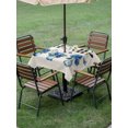 thumbnail image 5 of Square Outdoor Tablecloth with Umbrella Hole Navy Blue Bottle Hydrangeas Table Cloth Waterproof Patio Table Cover Country Rustic Flowers Burlap Zipper Tablecloths for Picnic Camping 54x54 Inch, 5 of 8