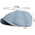 thumbnail image 2 of CoCopeaunts Octagonal Newsboy Cap Berets Men Women Flat Cap Hat Washed Cotton Denim Beret Cap Vintage Artist Painter Beret Hat, 2 of 7