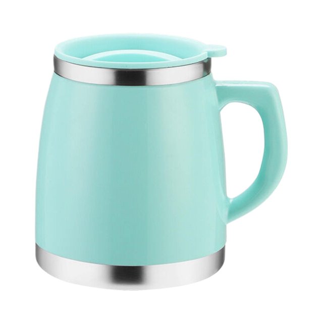 Clearance! Stainless Double Layer Heat Insulation Anti Scalding Mug Functional Coffee Daily Tea Cup with Lid Coffee Cups Big