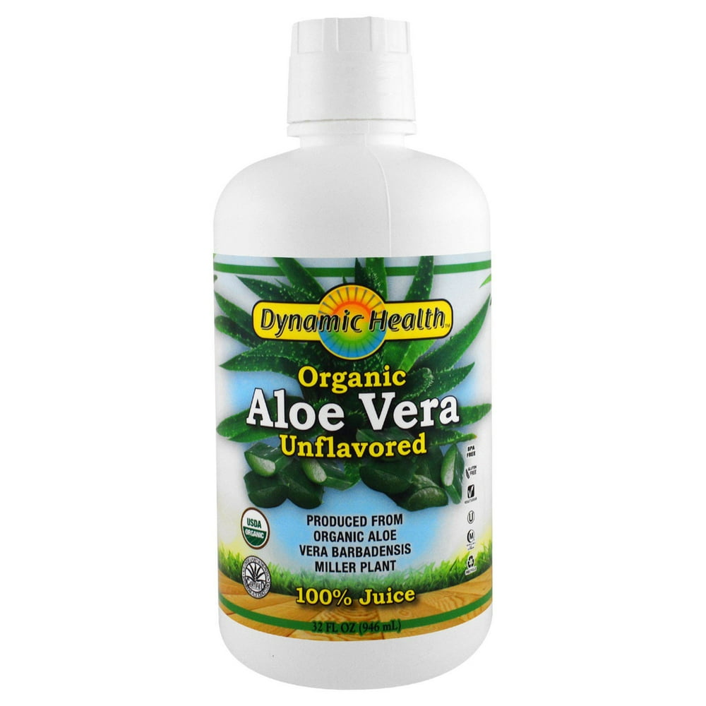 Dynamic Health Laboratories Organic Aloe Vera 100 Juice Unflavored 32