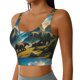 thumbnail image 2 of Balery Valley River Dinosaur Sujetadores deportivos con espalda cruzada para mujer, acolchados, sin costuras, de alto impacto, ideales para yoga, gimnasio, entrenamiento y fitness.-Medium, 2 of 8
