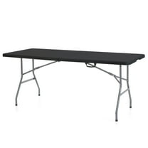 Open Box Peakform Fold In Half Banquet Table for Indoor Outdoor Use, 6 Ft,Black