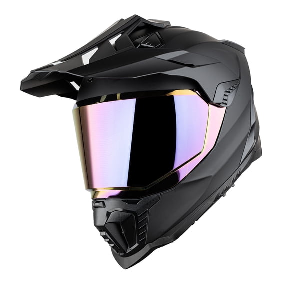 1Storm New Motorcycle Motocross Helmet Dual Sport Off Road Full Face Helmet DS008 Matt Black