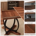 thumbnail image 5 of iPormis 59'' Extendable Round Dining Table for 4 to 8, Kitchen Table with Sturdy X-Base Metal Legs, MDF Board , Space Saving, Easy Assembly,Walnut, 5 of 8