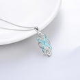 thumbnail image 3 of Irish Celtic Knot Created Opal Pendant Necklace Sterling Silver Black Necklaces for Women Men 18", 3 of 10