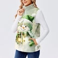 thumbnail image 4 of Wutalume Women's Christmas Printed Fashionable And Warm Fleece Cardigan Vest, Cozy and Festive Layering Piece for Holiday Outfits and Cold Days,Army Green L, 4 of 6