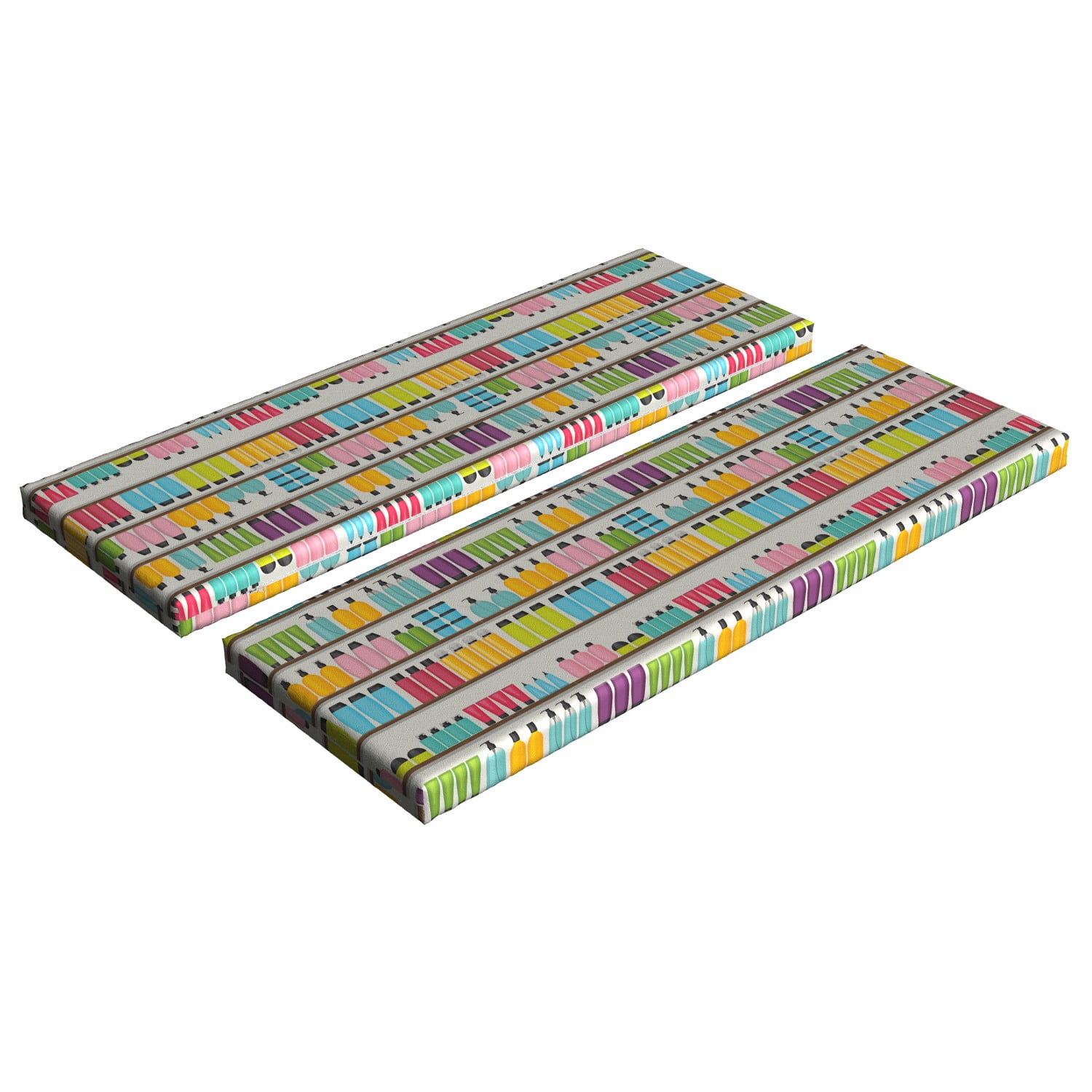 Bathroom Bench Cushion Set of 2, Shop Shelves with Cosmetic Bottles ...