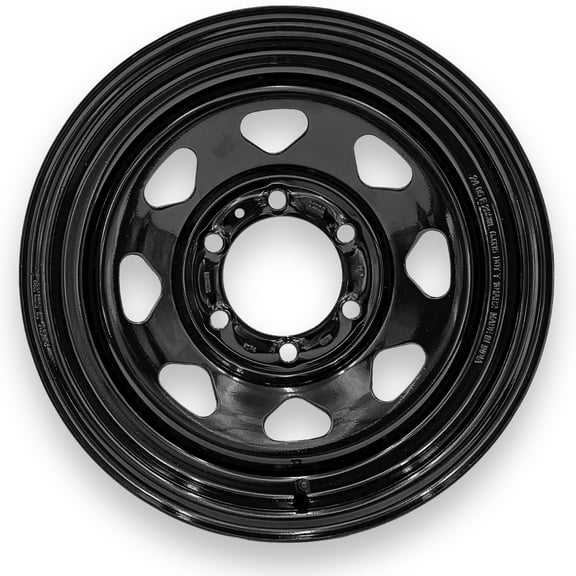 SteelMaster Steel Trailer Wheel 15x6 6 on 5.5 Bolt TR600HP Black Eight Spoke