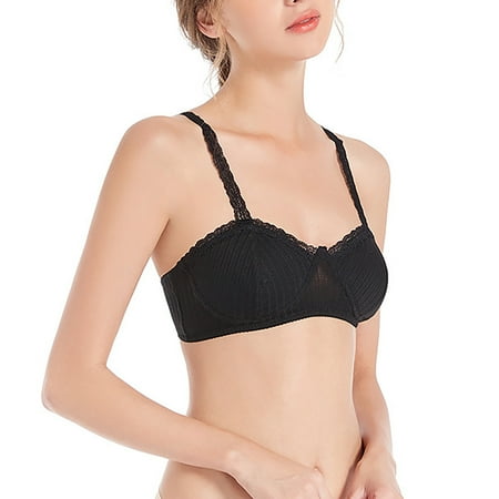 

Ozmmyan Wirefree Bras for Women Plus Size Adjustable Shoulder Straps Lace Bra Wirefreee Extra-Elastic Bra Active Yoga Sports Bras 32B-36B Summer Savings Clearance