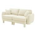thumbnail image 6 of Newest Boucle Fabric 2-seater Loveseat Sofa Couch,Distinctive Shell-shaped Armrests,Cylindrical Legs Wrapped,Self-fabric,Beige Color, 6 of 17