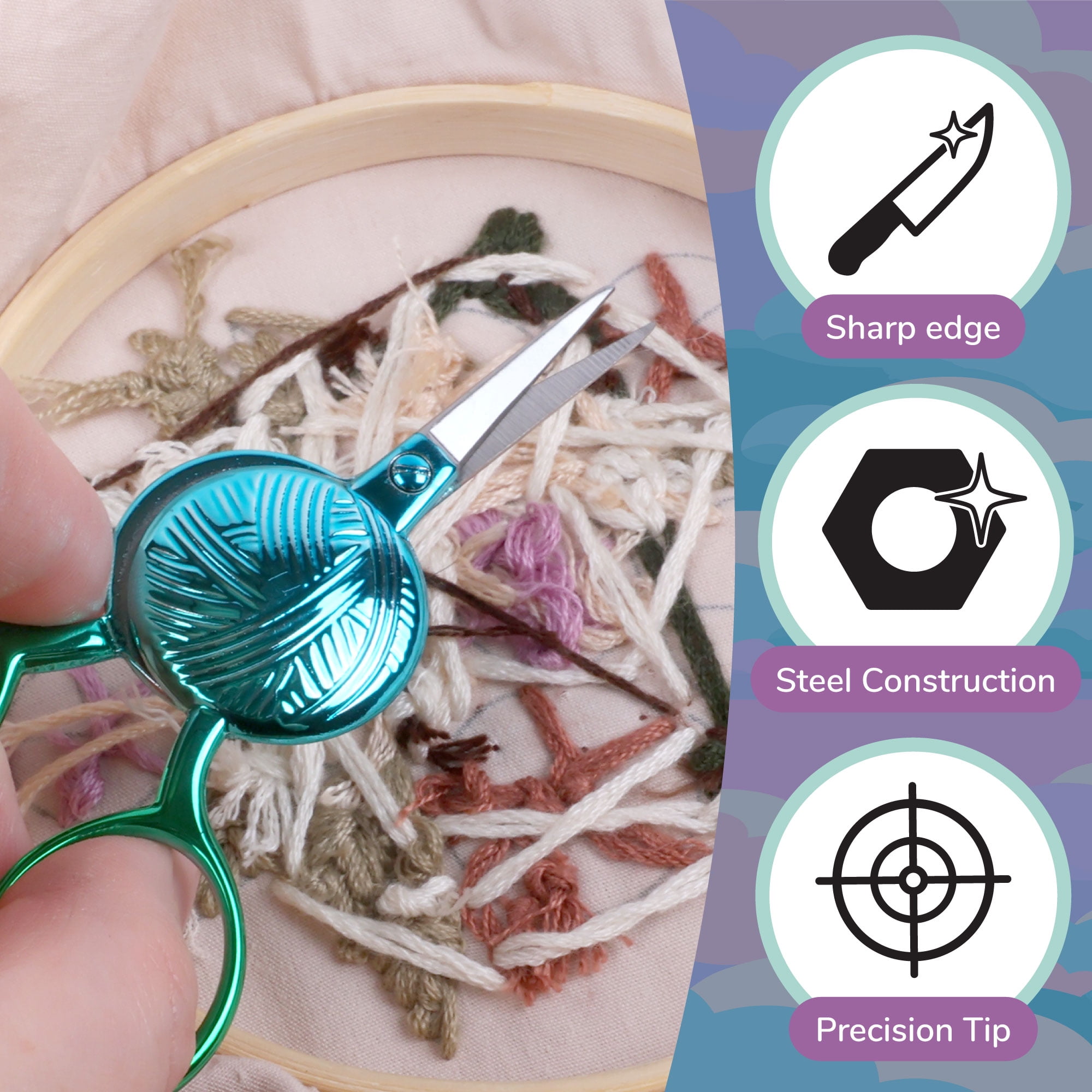 Yarn Ball Embroidery Scissors - Mint - 3 Scissors