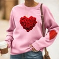 thumbnail image 2 of RKSTN Women's Valentine's Day Sweatshirts Oversized Crewneck Valentines Heart Graphic Print Hoodless Sweatshirt Womens Casual Plus Size Round Neck Loose Comfy Sweatshirt Fall Spring Clothes, 2 of 6
