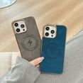 thumbnail image 5 of for iPhone 11 Case Compatible with MagSafe,Vintage Classic Leather Luxury Business Vintage PU Cover,Plating Edge Anti-Scratch Shockproof Case for iPhone 11,Blue, 5 of 10
