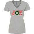 thumbnail image 3 of Inktastic Joy Christmas Ornament with Candy Cane Stripes Women's V-Neck T-Shirt, 3 of 5