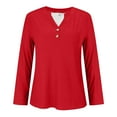 thumbnail image 5 of Holzkary Henley Long Sleeve Shirts for Women, Lightweight Long Sleeve Tops for Women Loose Fit Basic Pullover with Button Long Sleeve Tops 2025 Autumn Womens Neck T Shirts Casual Shirts Uk Red Xxl, 5 of 9