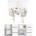 thumbnail image 6 of White Spring Floral Tie Up Curtains for Window, Thermal Insulated Balloon Shade Adjustable Rod Pocket Curtains Valance Panels for Kitchen Bathroom Cafe 42 x 54 Pastoral Flower Watercolor, 6 of 6