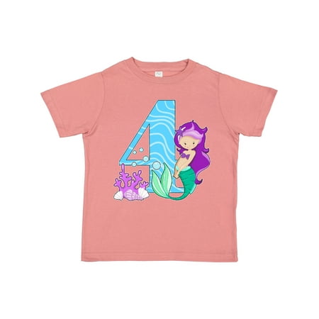 

Inktastic Fourth Birthday Mermaid Gift Toddler Toddler Girl T-Shirt