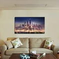 thumbnail image 3 of Metropolis City Wall Art City Skyline Picture Canvas Art Downtown Night Framed Painting Wall Decor For Home Office Bedroom Livingroom Ready to Hang, 3 of 6